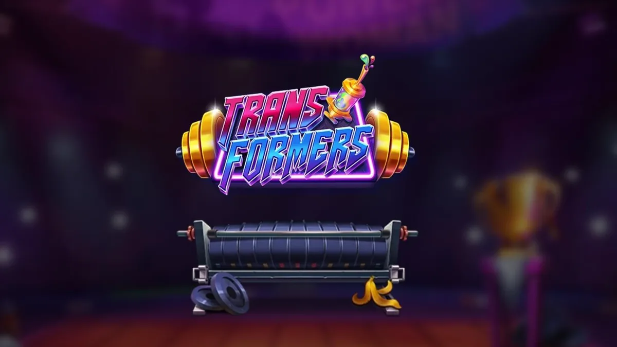 Tampilan visual slot Transformers dengan gaya neon-noir dan karakter Brosephine