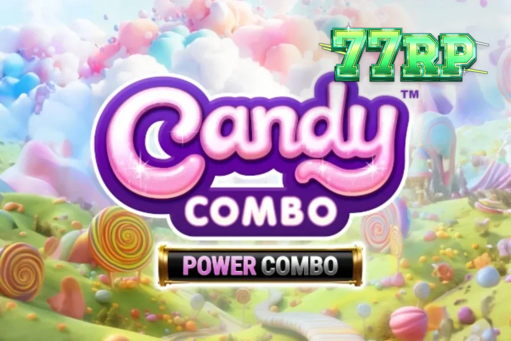Tampilan visual permainan slot Candy Combo Power Combo King Millions dengan tema kerajaan permen.